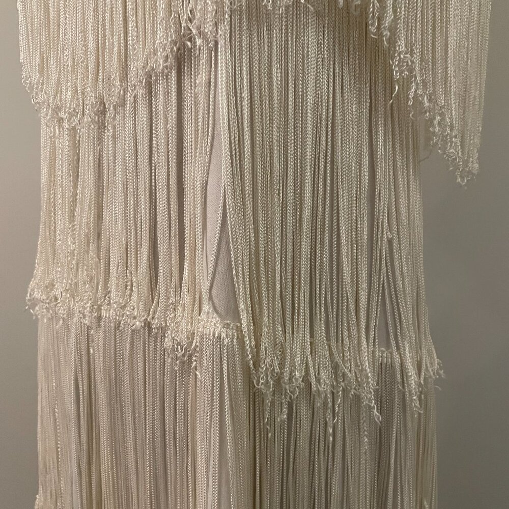 Elegant White Fringe Dress - Picture 14 of 16